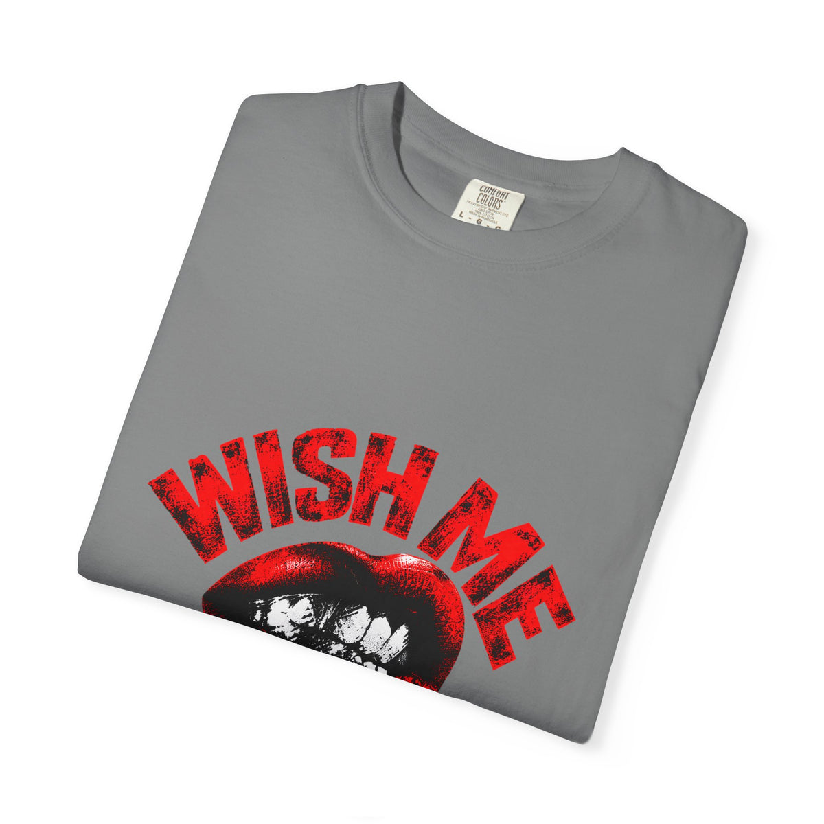Wish Me Luck (Unisex) T-shirt — Retro Red Lip