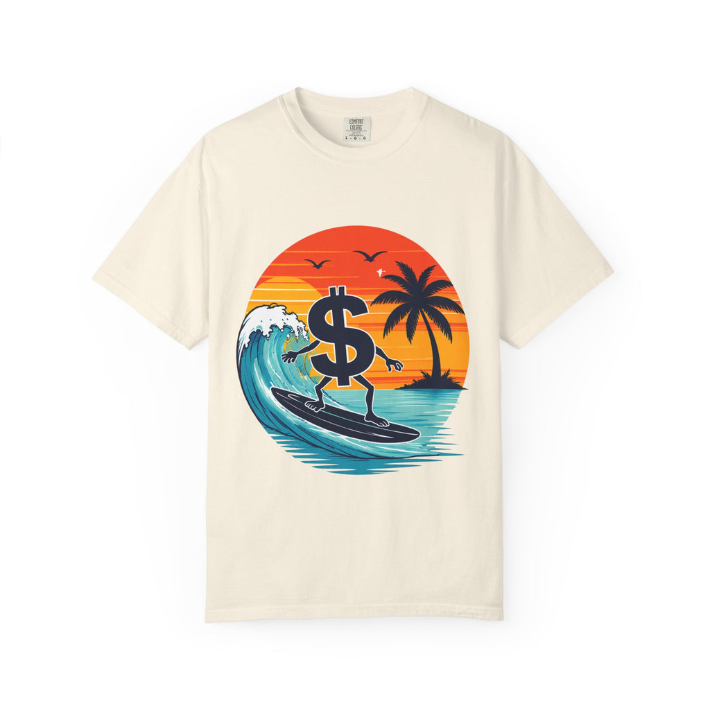 Surf Money T-Shirt — Sunset Palm Beach Surfboard