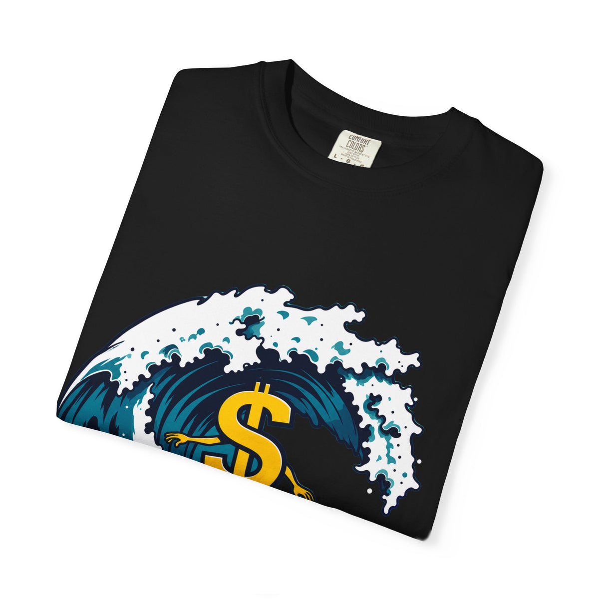 Money Wave Surf T-Shirt — Surfing Dollar Sign Graphic Tee