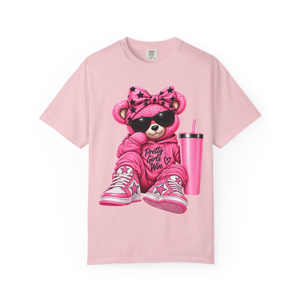 Pink Aura Bear — Unisex Garment-Dyed T-shirt