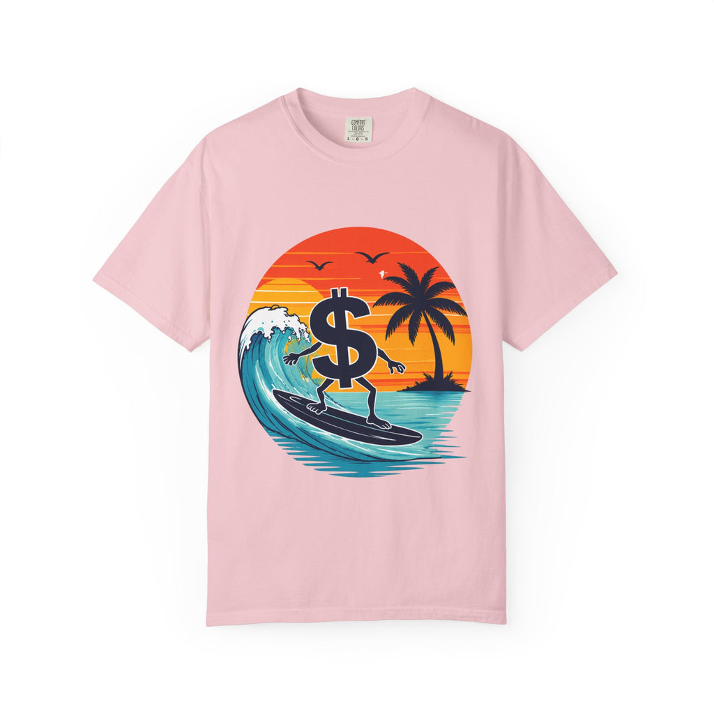 Surf Money T-Shirt — Sunset Palm Beach Surfboard