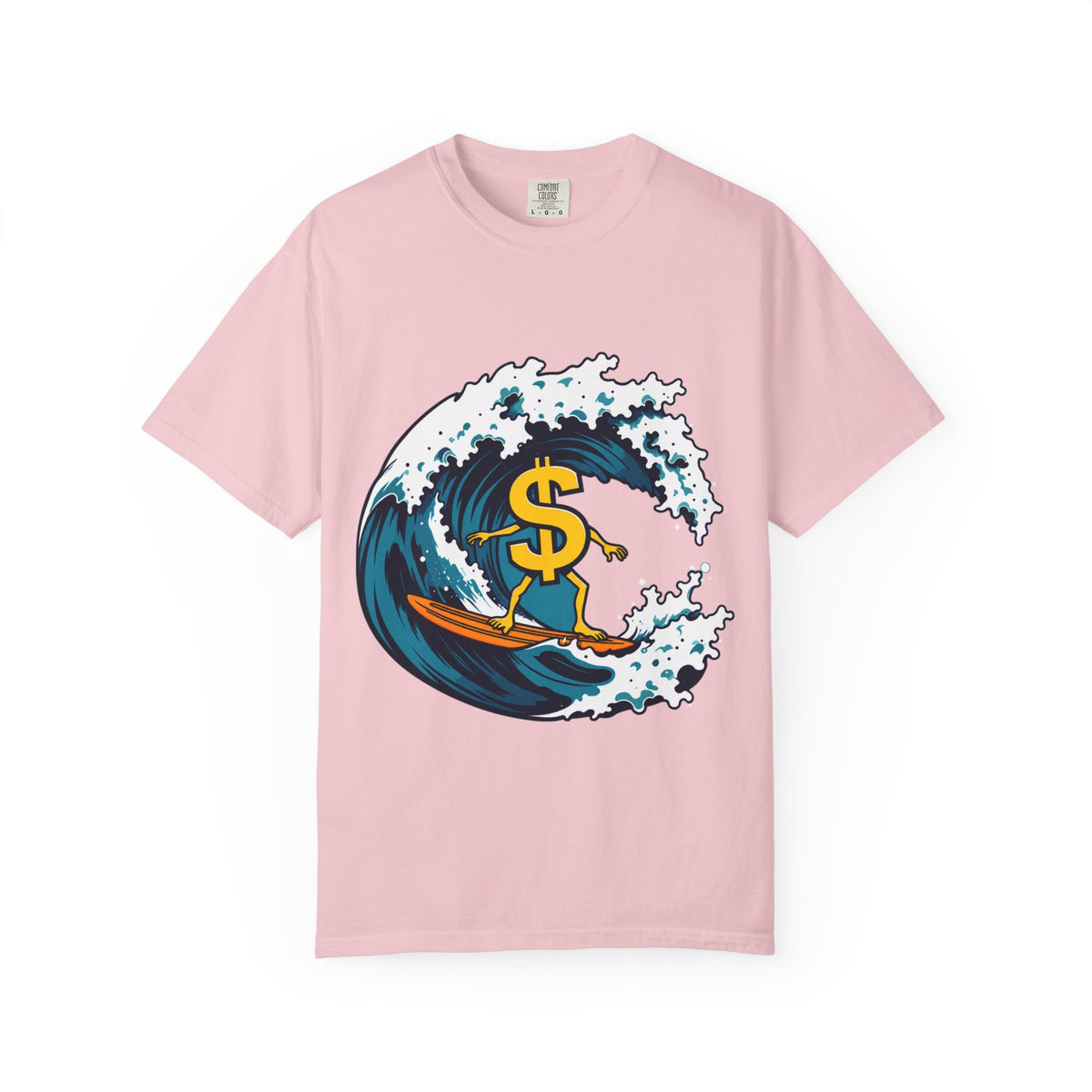 Money Wave Surf T-Shirt — Surfing Dollar Sign Graphic Tee