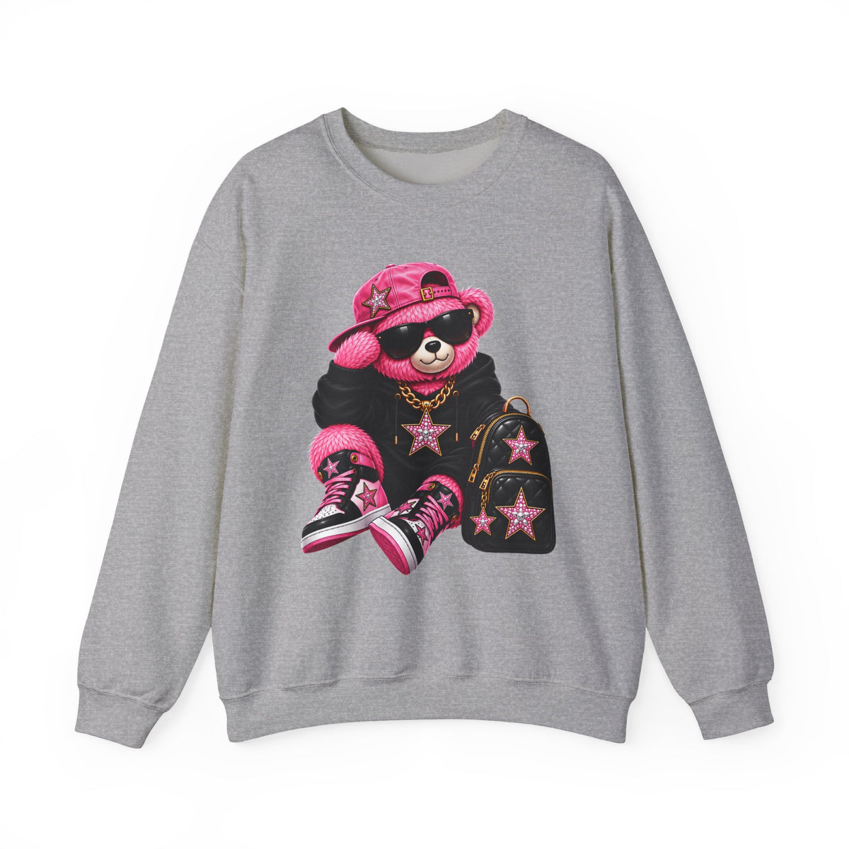 Pink Aura Bear — Unisex Heavy Blend™ Crewneck Sweatshirt