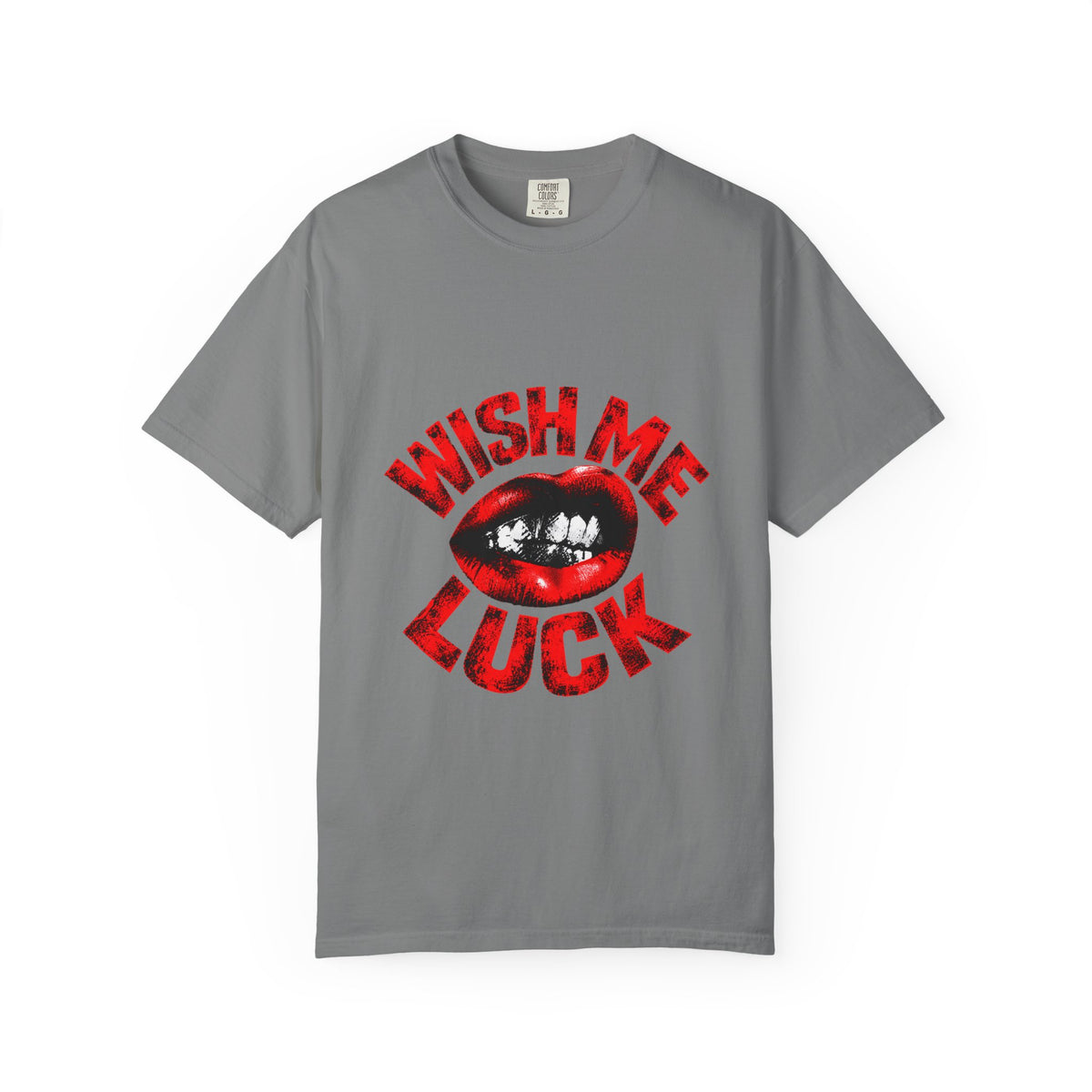Wish Me Luck (Unisex) T-shirt — Retro Red Lip