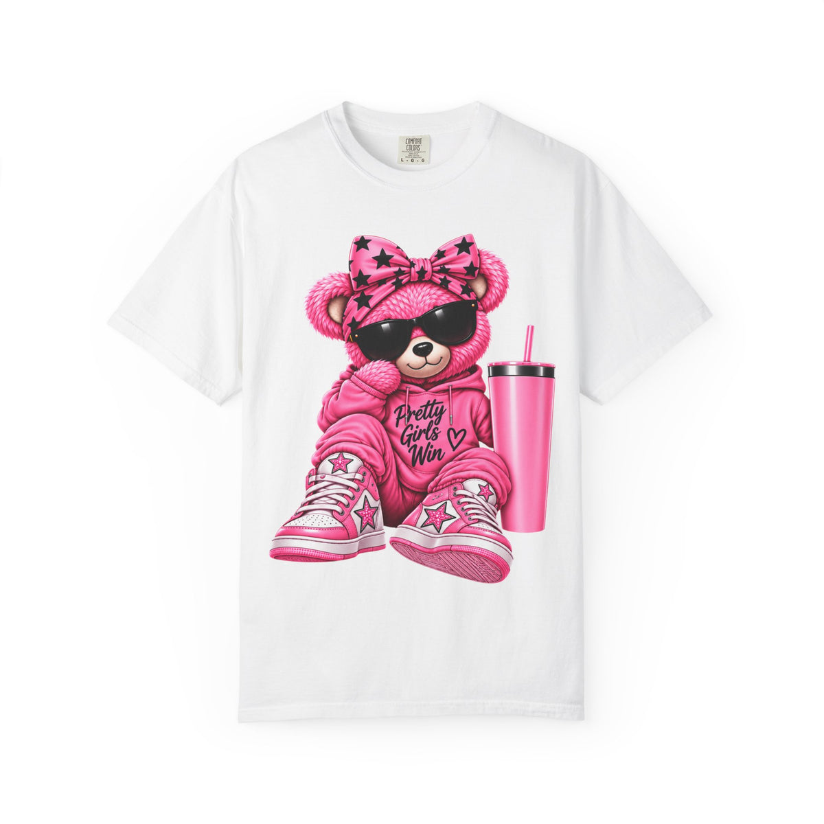 Pink Aura Bear — Unisex Garment-Dyed T-shirt