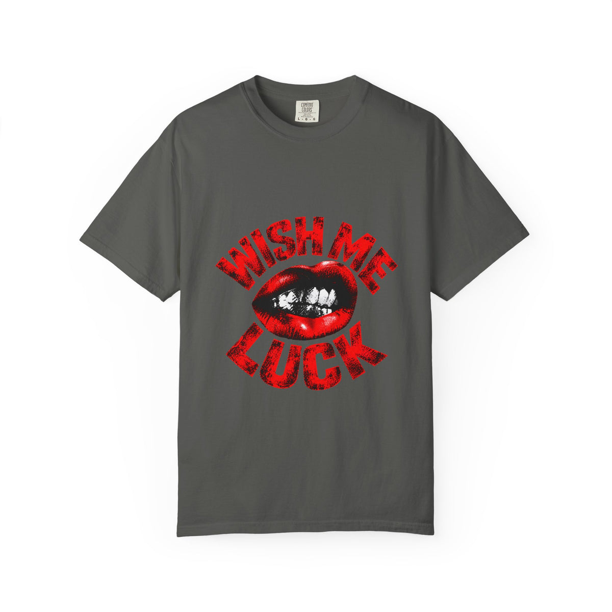 Wish Me Luck (Unisex) T-shirt — Retro Red Lip