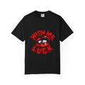 Wish Me Luck (Unisex) T-shirt — Retro Red Lip