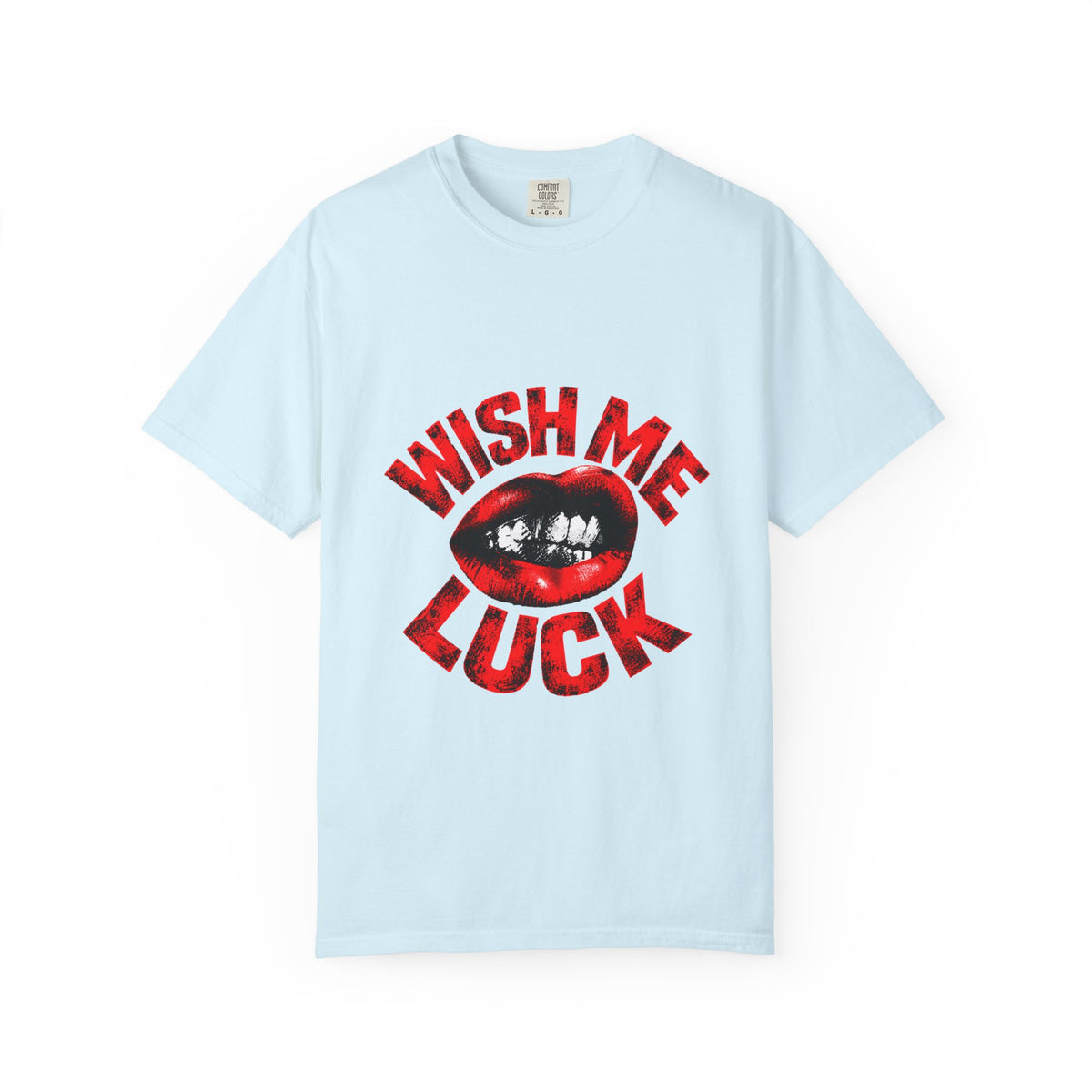Wish Me Luck (Unisex) T-shirt — Retro Red Lip