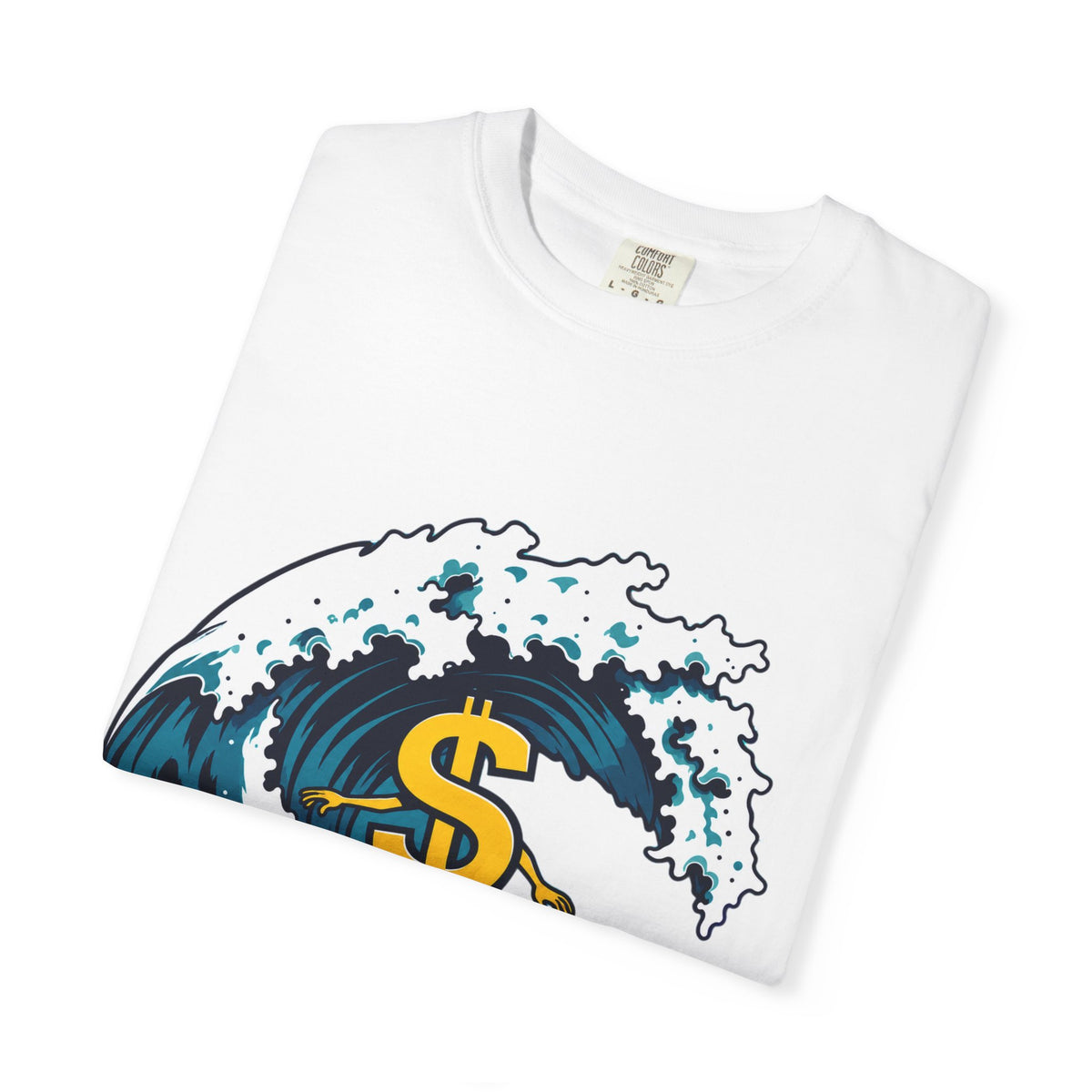 Money Wave Surf T-Shirt — Surfing Dollar Sign Graphic Tee