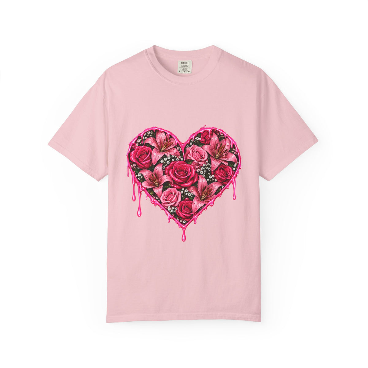 Heart of Roses Unisex Garment-Dyed T-shirt