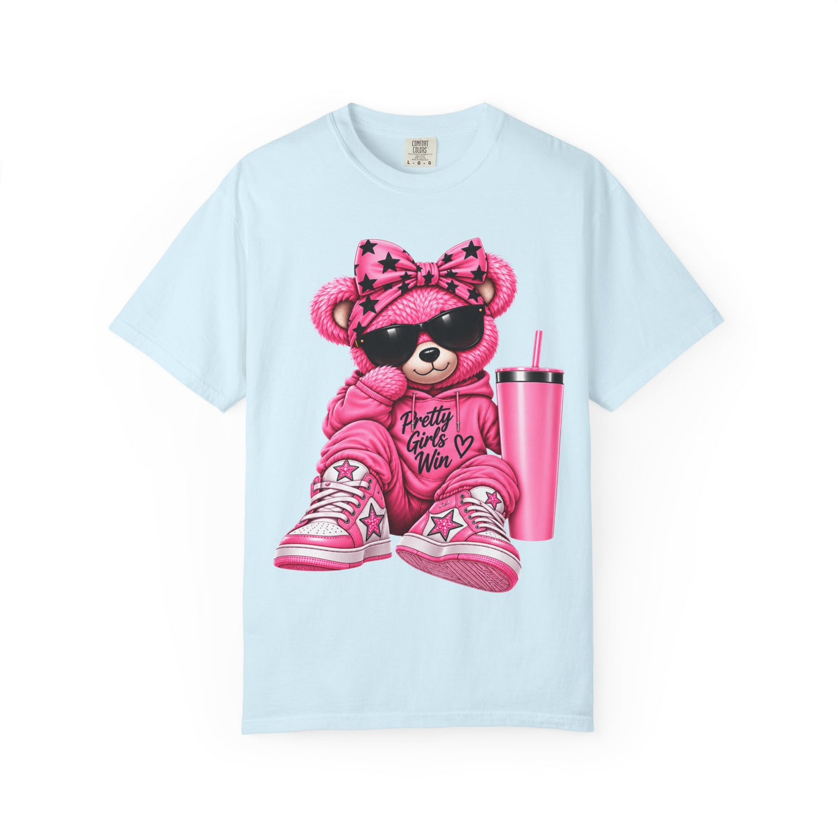 Pink Aura Bear — Unisex Garment-Dyed T-shirt