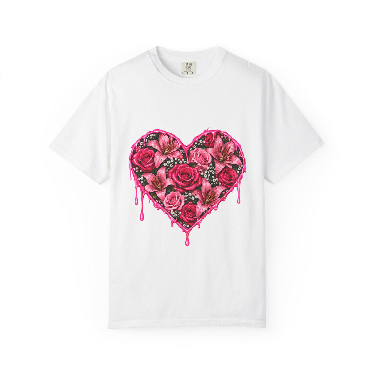 Heart of Roses Unisex Garment-Dyed T-shirt
