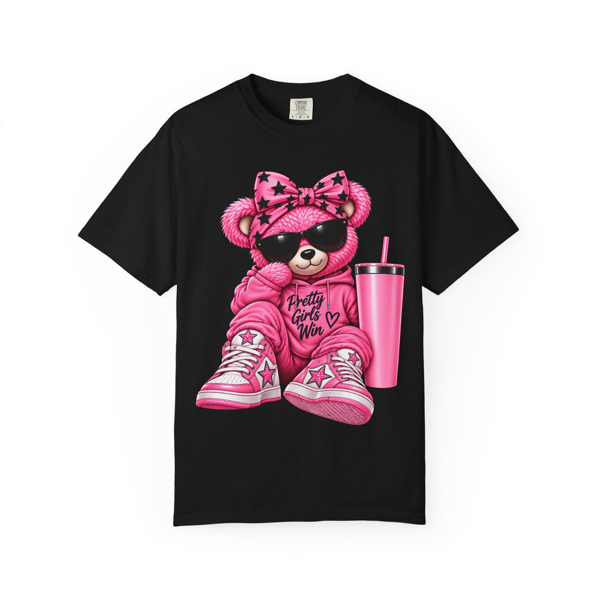 Pink Aura Bear — Unisex Garment-Dyed T-shirt