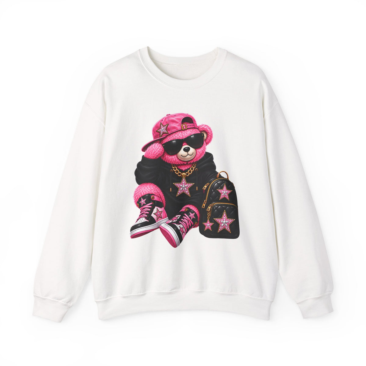 Pink Aura Bear — Unisex Heavy Blend™ Crewneck Sweatshirt