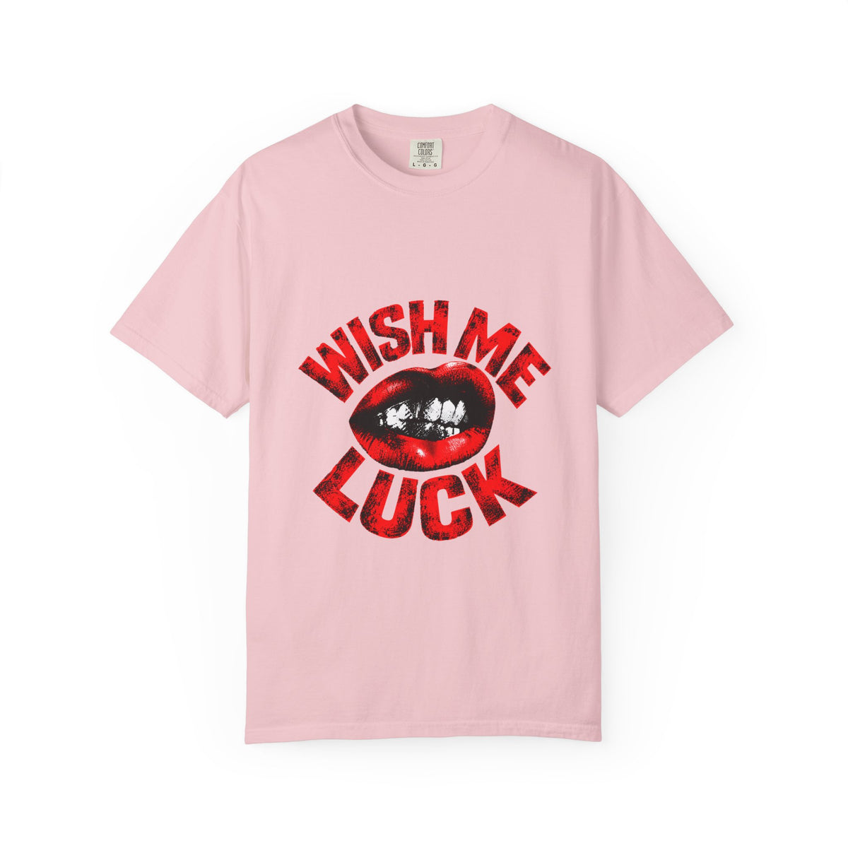 Wish Me Luck (Unisex) T-shirt — Retro Red Lip